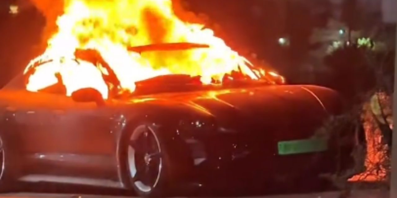Porsche Taycan Electric Terbakar Di India, Viral Di Media Sosial